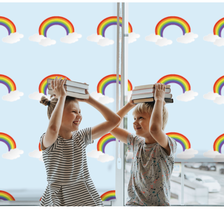 Store enrouleur pour chambre enfant arc-en-ciel joyeux - TenStickers