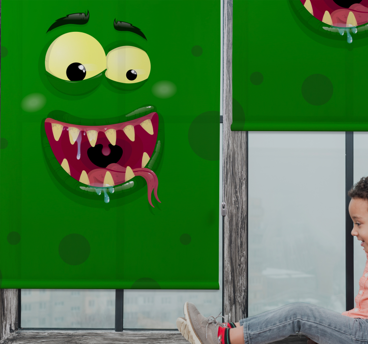 Store enrouleur amusant monstre vert - TenStickers