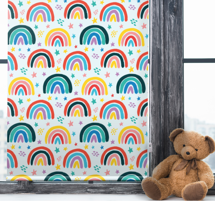 Store enrouleur pour chambre enfant motifs arc-en-ciel bleu - TenStickers