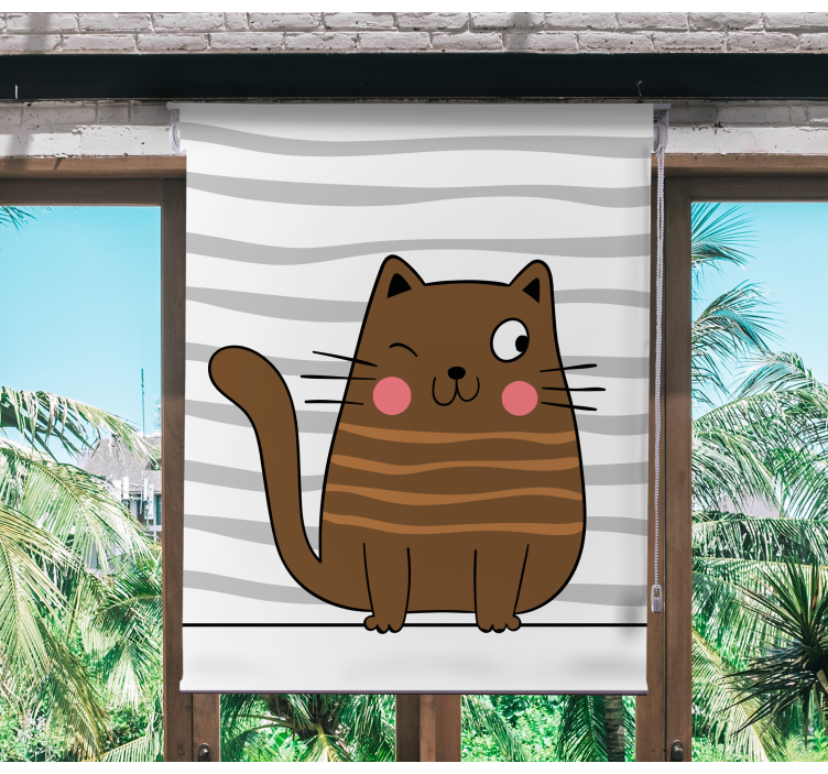Store enrouleur animaux charmant chat de dessin animé - TenStickers