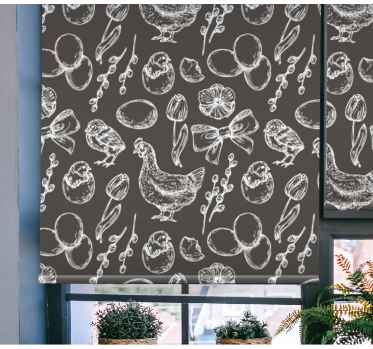 Store enrouleur animaux charmants motifs de poulet - TenStickers