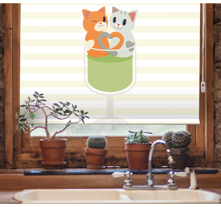 Store enrouleur animaux compagnons félins mignons - TenStickers