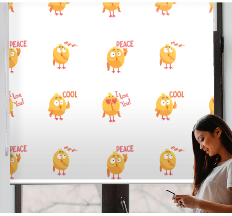 Store enrouleur animaux expressions d'oiseaux mignons - TenStickers