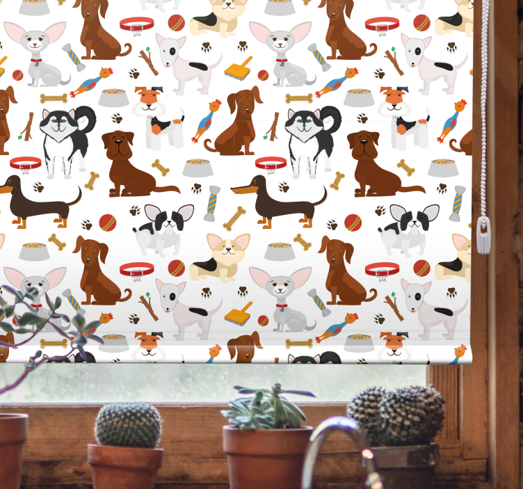 Store enrouleur animaux modèles de chiens mignons - TenStickers