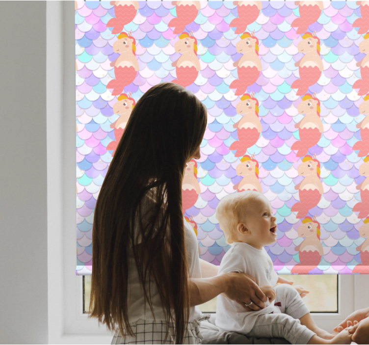 Store enrouleur pour chambre enfant motif de sirène licorne - TenStickers