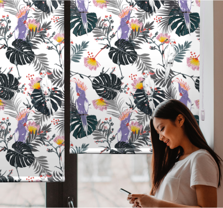 Store enrouleur animaux motif d'oiseaux tropicaux - TenStickers