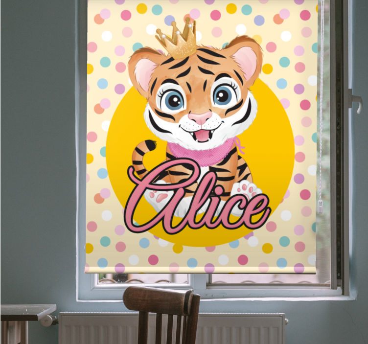 Store enrouleur pour chambre enfant bébé tigre personnalisé - TenStickers