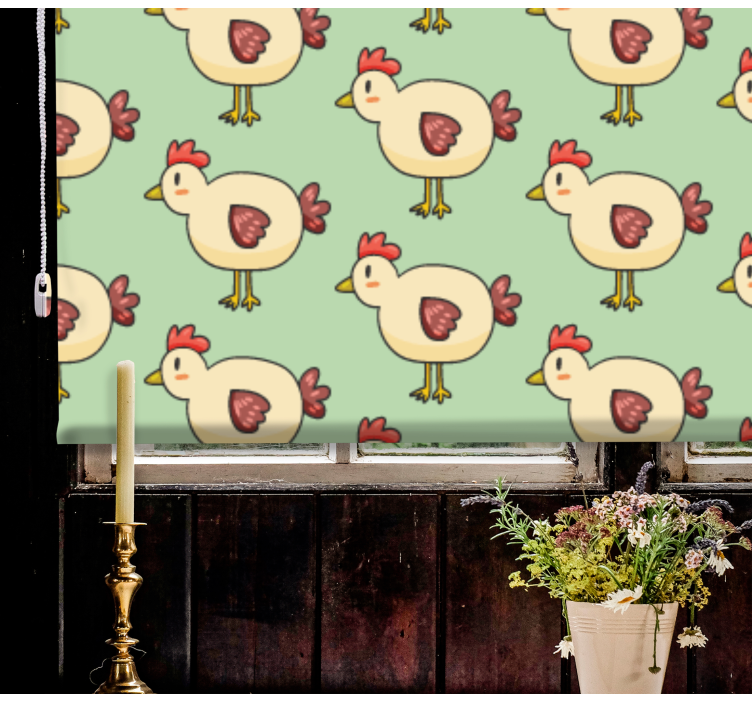 Store enrouleur animaux ravissant motif de poulet - TenStickers