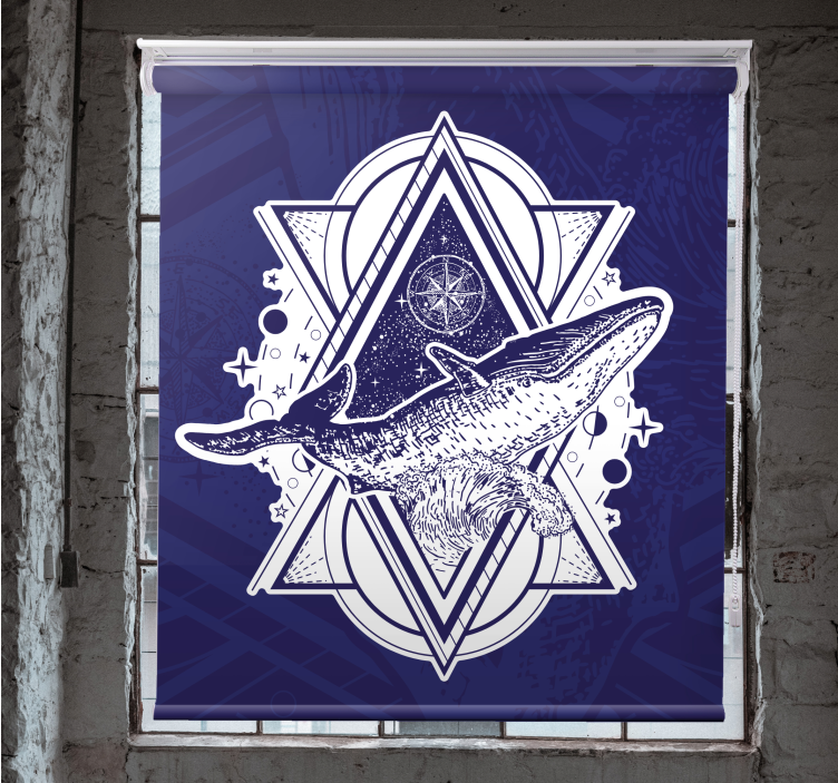 Store enrouleur animaux silhouette de baleine massive - TenStickers