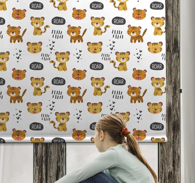 Store enrouleur pour chambre enfant bébés tigres rugissants - TenStickers