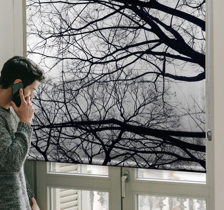 Store d'arbre blanc et gris - TenStickers