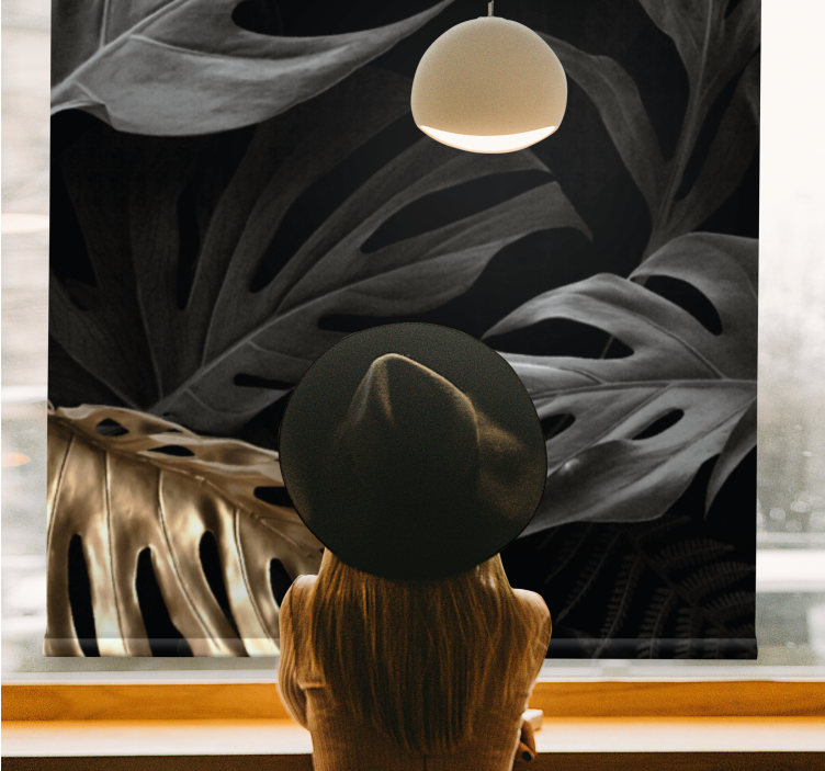 Store enrouleur élégant grandes feuilles tropicales - TenStickers