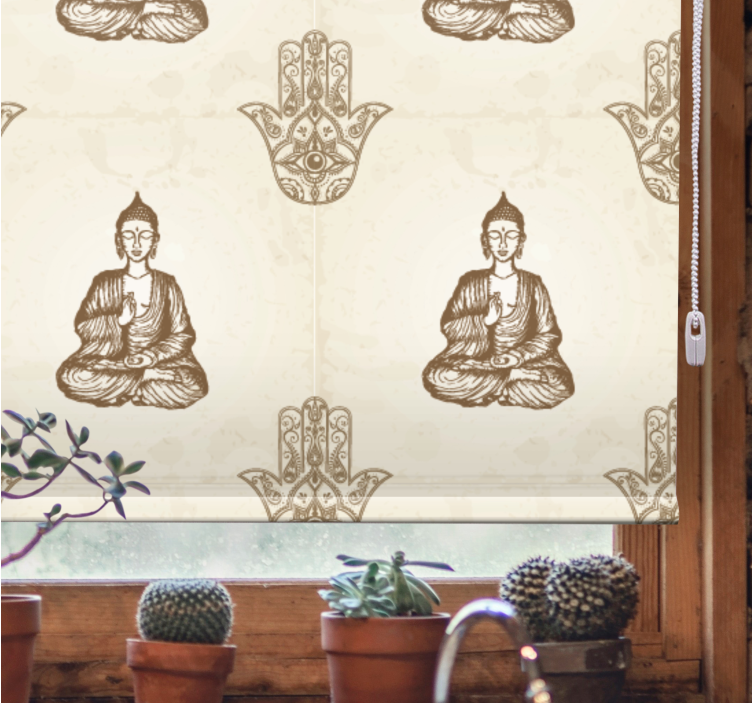 Store enrouleur motif zen modèles de symboles de bouddha - TenStickers