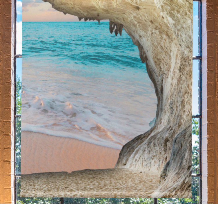 Store enrouleur autres vue sur la plage de la grotte - TenStickers