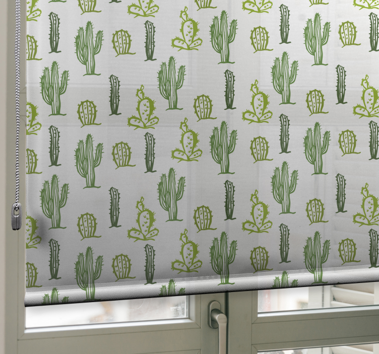 Store enrouleur cactus motif vert - TenStickers