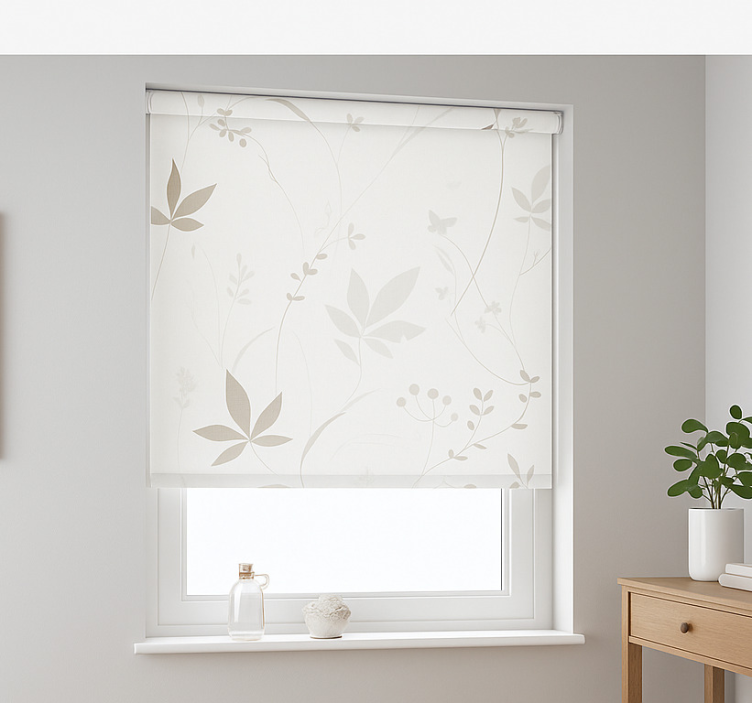 Store enrouleur couloir motif floral minimaliste - TenStickers