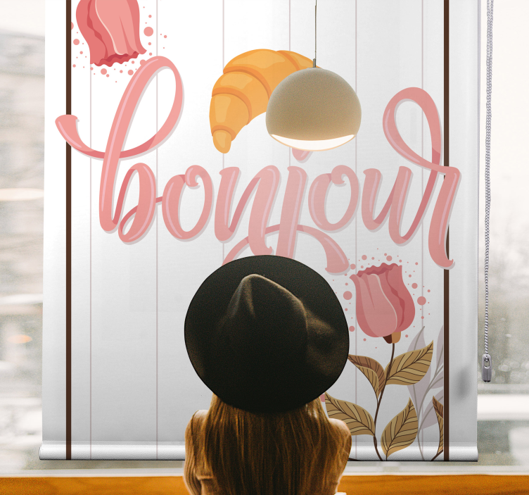 Store enrouleur cuisine accent script bonjour - TenStickers
