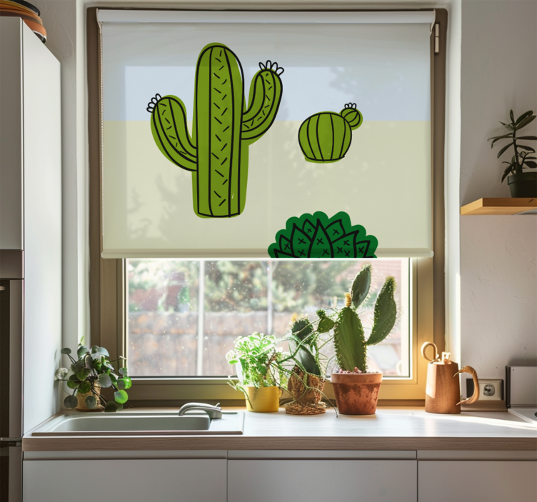 Store enrouleur cuisine plante de cactus - TenStickers
