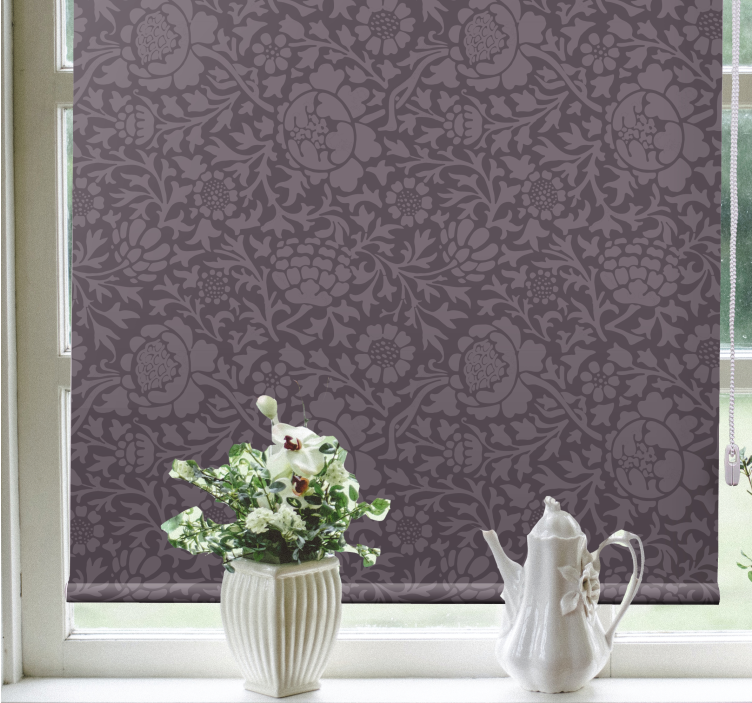 Store enrouleur floral motif gris élégant - TenStickers