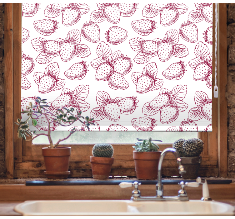 Store enrouleur fruits et légumes motif rouge fraise - TenStickers