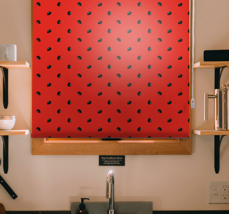 Store enrouleur fruits et légumes motif fraise rouge - TenStickers