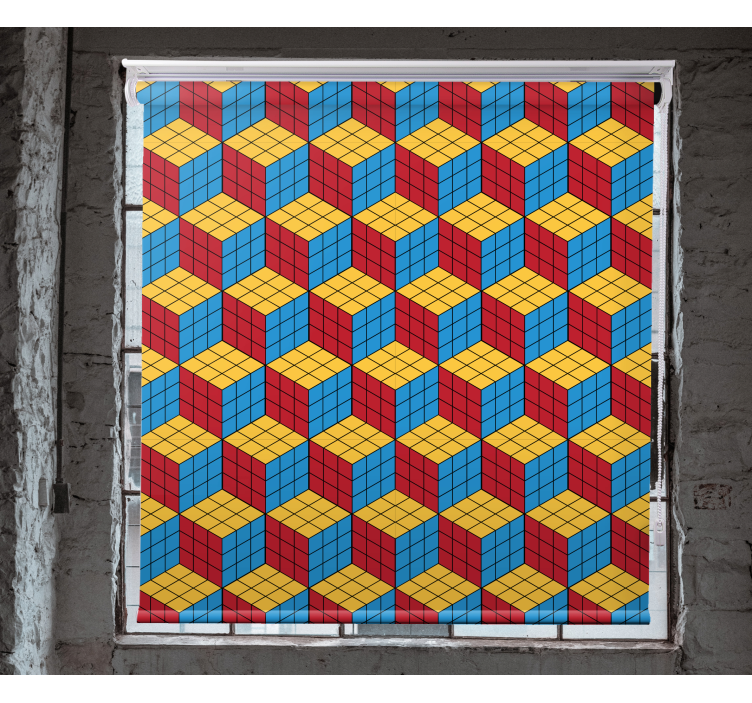 Store enrouleur geek motif de cube coloré - TenStickers