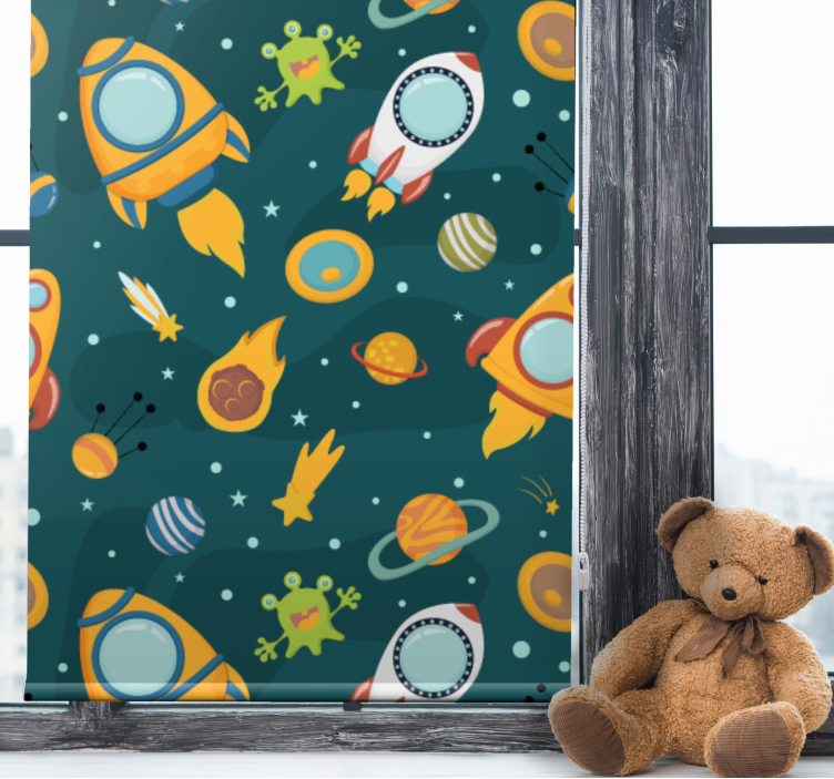 Store enrouleur pour chambre enfant thème aventure spatiale - TenStickers