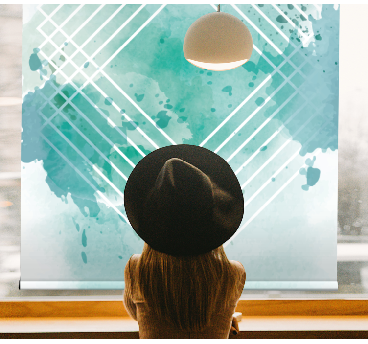 Store enrouleur moderne motif géométrique à l'aquarelle - TenStickers