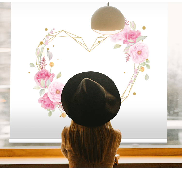 Store enrouleur motif fleur arrangement de coeur - TenStickers