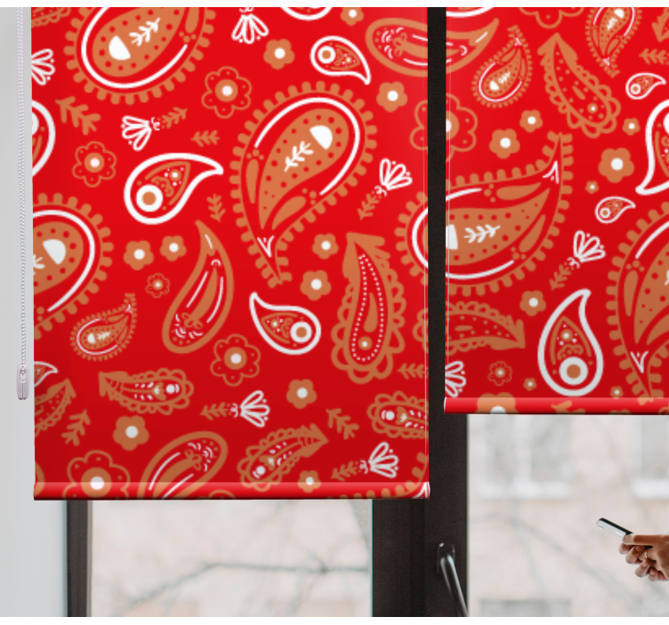 Store enrouleur floral motif paisley rouge - TenStickers