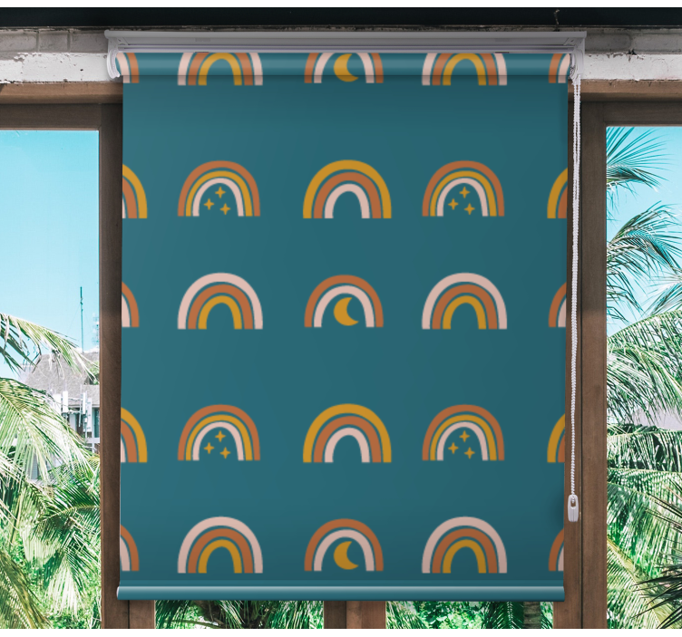 Store enrouleur pour chambre enfant arcs-en-ciel et étoiles - TenStickers