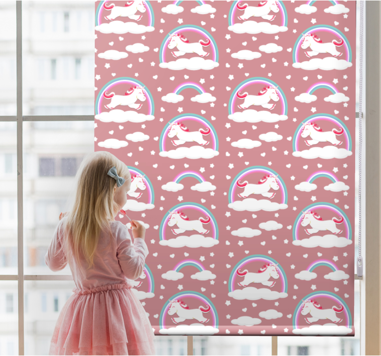 Store enrouleur pour chambre enfant thème de licorne magique - TenStickers