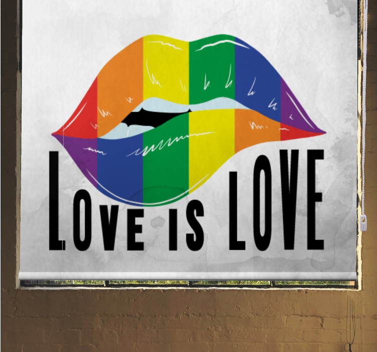 Store enrouleur phrases art des lèvres arc-en-ciel - TenStickers