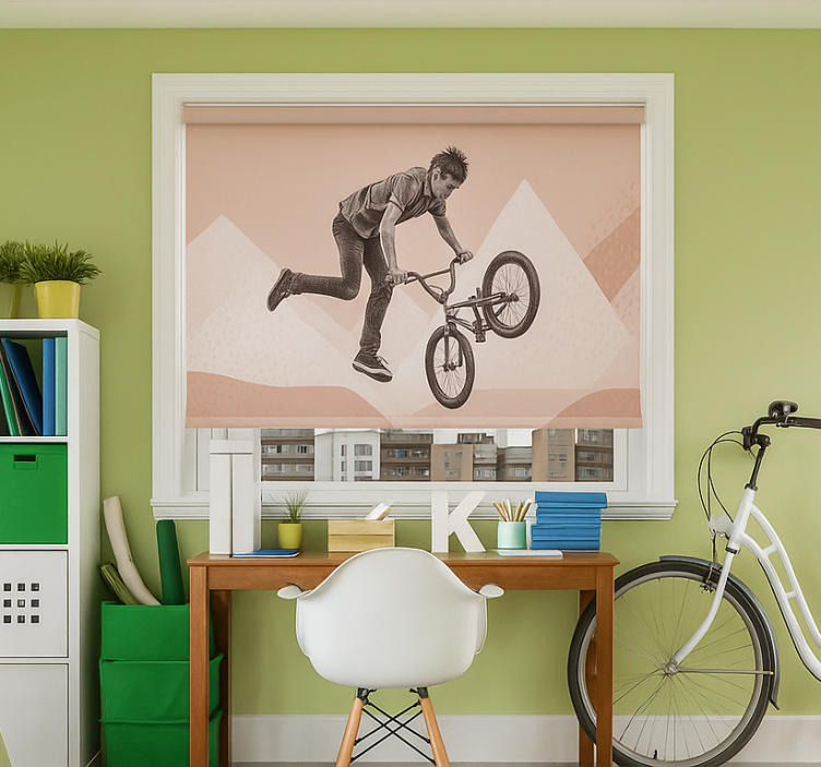 Store enrouleur pour chambre ado cascades en bmx - TenStickers