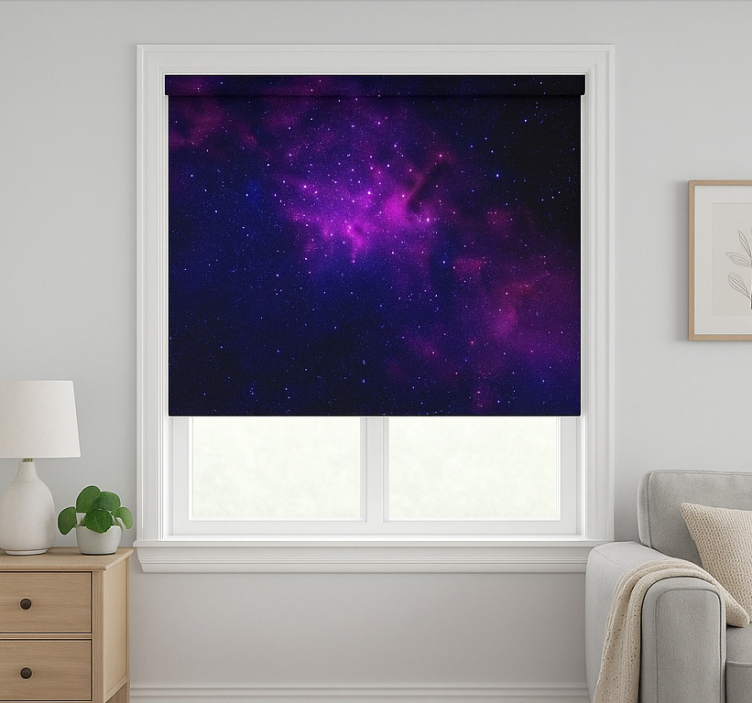 Store enrouleur pour chambre ado étoile de galaxie violette - TenStickers