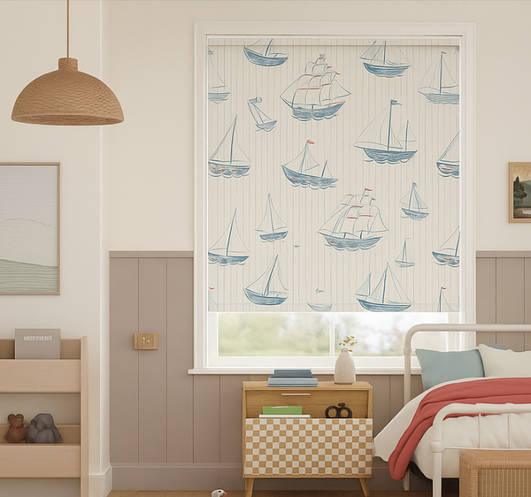 Store enrouleur chambre enfant dessin de bateaux - TenStickers