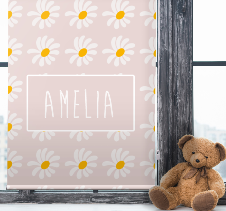 Store enrouleur pour chambre enfant marguerite personnalisée - TenStickers