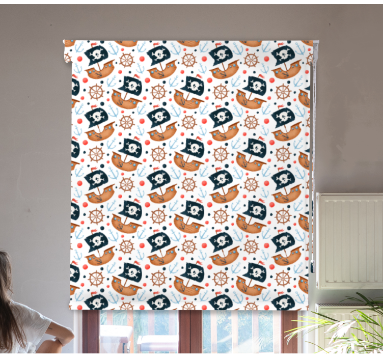 Store enrouleur pour chambre enfant modèle de bateau pirate - TenStickers