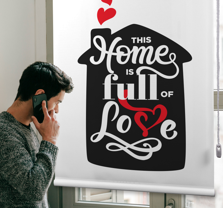Store enrouleur romantique maison pleine de signe d'amour - TenStickers