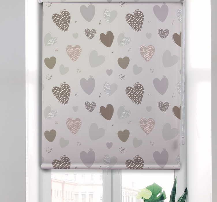Store enrouleur romantique motif gris - TenStickers