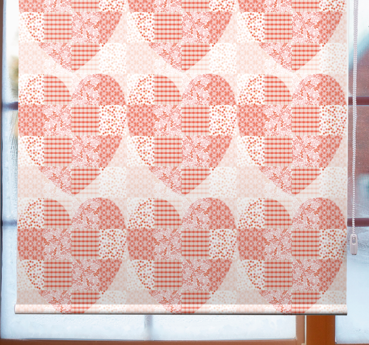 Store enrouleur romantique motif coeur en patchwork - TenStickers