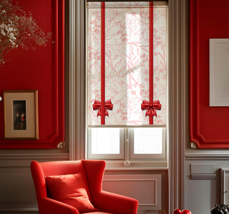 Store enrouleur salon romantique plantes et noeuds - TenStickers