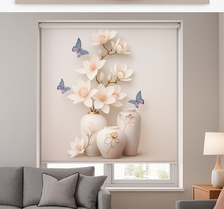 Store enrouleur salon art floral 3d - TenStickers
