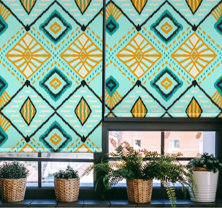 Store enrouleur salon motif géométrique en diamant - TenStickers