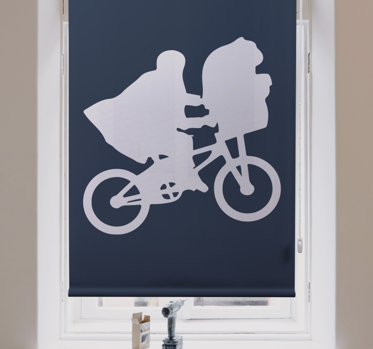 Store enrouleur série et film silhouette de vélo - TenStickers