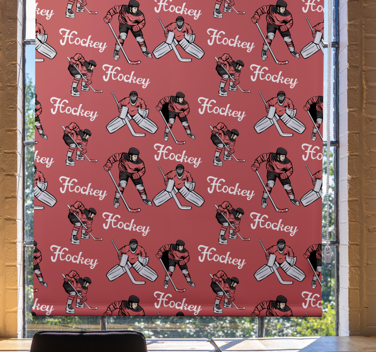 Store enrouleur sport impression de joueurs de hockey - TenStickers
