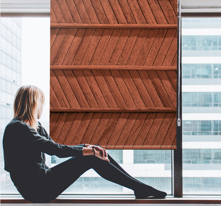 Store enrouleur textures et motifs motif en bois à chevrons - TenStickers