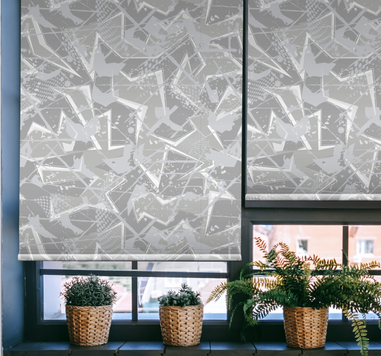 Store enrouleur textures et motifs motifs géométriques gris - TenStickers
