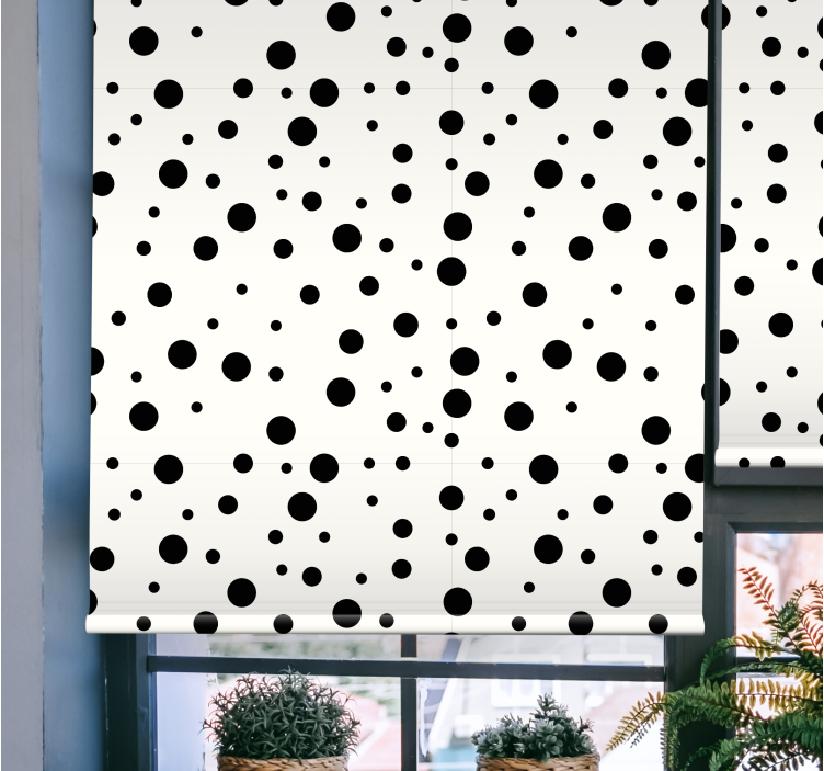 Store enrouleur textures et motifs pois noirs - TenStickers