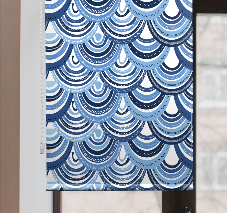 Store enrouleur textures et motifs vagues bleues - TenStickers